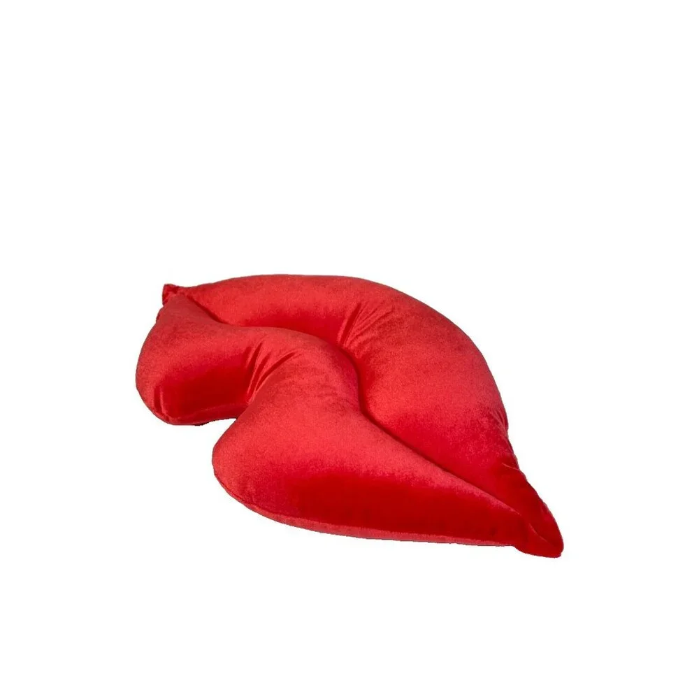 Room Essentials Red LIP Shaped Plush Throw Pillow 10
